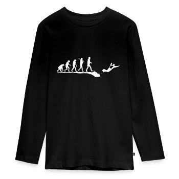 Base jumping B.A.S.E. Objektsprung Objektspringen - Teenager Premium Bio Langarmshirt - Schwarz - Vorne - AI Model Kid Female (0cm)