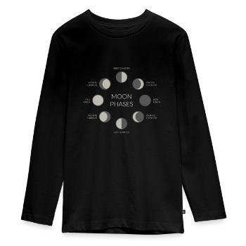 phases de lune - T-shirt manches longues Premium Ado - noir - Devant - AI Model Kid Female (0cm)