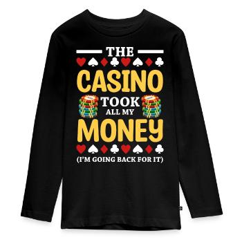 Jeu de cartes Ace - T-shirt manches longues Premium Ado - noir - Devant - AI Model Kid Female (0cm)