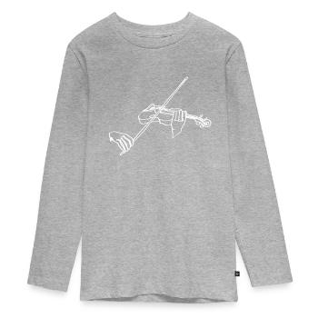 Violine Oneline Art - Geigerin Geigerin - Teenager Premium Bio Langarmshirt - Grau meliert - Vorne