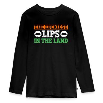 Irland Irisch Lustig Spruch St Patricks Day - Teenager Premium Bio Langarmshirt - Schwarz - Vorne - AI Model Kid Female (0cm)