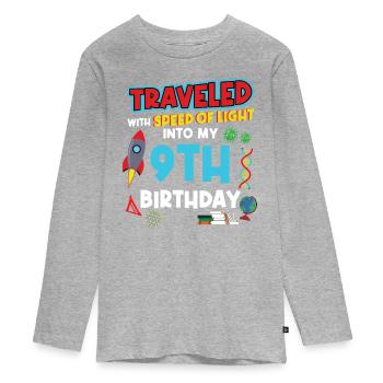9. Birthday - Science Birthday - Teenager Premium Organic Long Sleeve Shirt - heather grey - Front