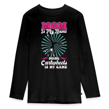 Cartwheel Mom - Teenager Premium Bio Langarmshirt - Schwarz - Vorne - AI Model Kid Female (0cm)