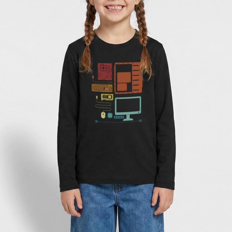 Retro Hardware Admin IT Operations Computer Scientist T-shirt manches longues Premium Ado