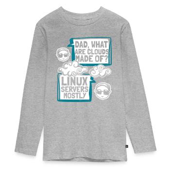 Dad What Are Clouds Made Of Developer Coder - Teenager Premium Bio Langarmshirt - Grau meliert - Vorne