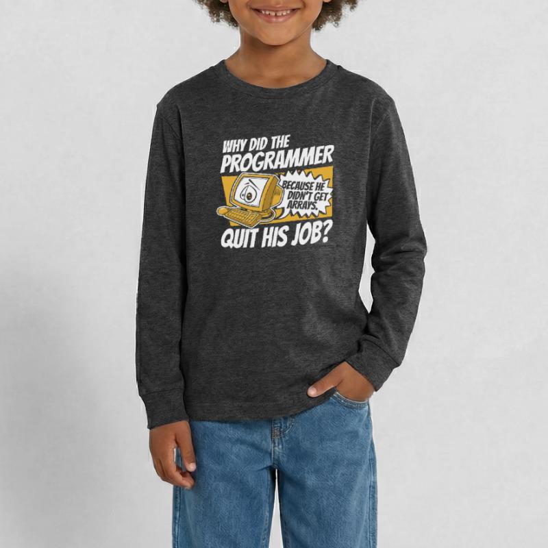 Why Did Programmer Quit Job Developer Coder Teenager Premium Organic Long Sleeve Shirt