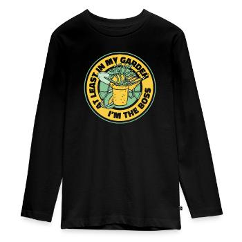 Au moins dans mon jardin potager - T-shirt manches longues Premium Ado - noir - Devant - AI Model Kid Female (0cm)