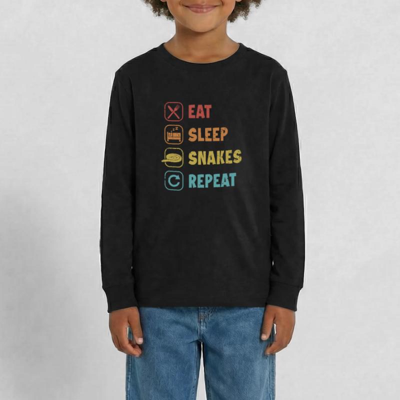 Manger Dormir Serpents Répéter Serpent Python Banane T-shirt manches longues Premium Ado