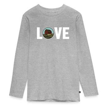 Love Agriculture Agriculteur Biologique Agriculteur Agronome - T-shirt manches longues Premium Ado - gris chiné - Devant