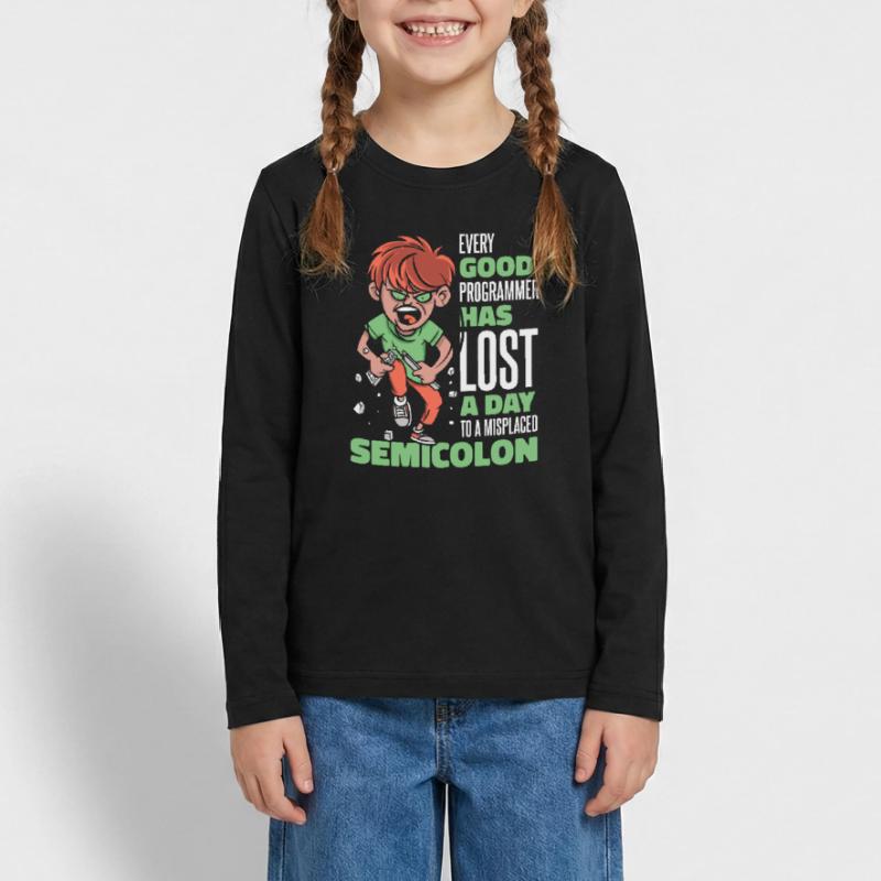 Has Lost A Day To A Misplaced Semicolon Coder Teenager Premium Bio Langarmshirt