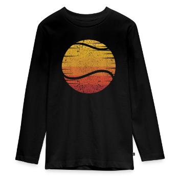 Retro Tennis Racket Tennis Coach Tennis Player - Teenager Premium Organic Long Sleeve Shirt - black - Front - AI Model Kid Female (0cm)