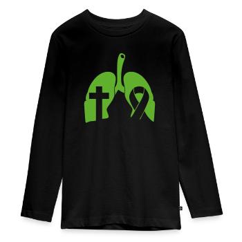 Greffe d’organe par fente de donneur d’organes - T-shirt manches longues Premium Ado - noir - Devant - AI Model Kid Female (0cm)