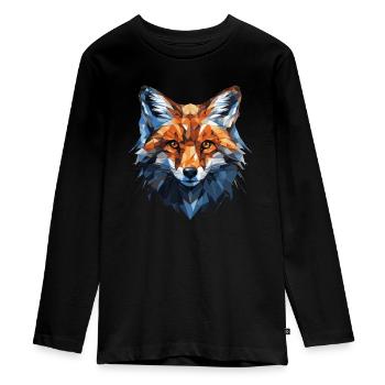 Ästhetische Geschenke für Fuchsliebhaber - Teenager Premium Bio Langarmshirt - Schwarz - Vorne - AI Model Kid Female (0cm)