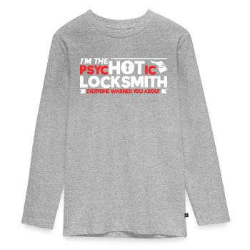 Locksmith Lock Picking Employee Locksmith - Teenager Premium Organic Long Sleeve Shirt - heather grey - Front