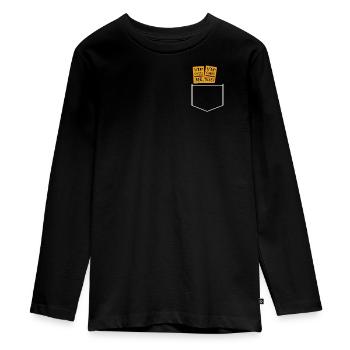 VIP card design for events - Teenager Premium Organic Long Sleeve Shirt - black - Front - AI Model Kid Female (0cm)