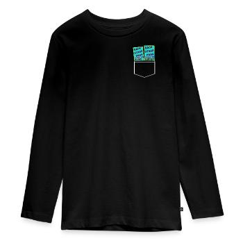 Guest Pass - Teenager Premium Organic Long Sleeve Shirt - black - Front - AI Model Kid Female (0cm)