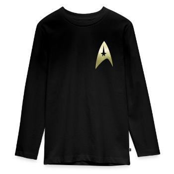 Star Trek The Original Series Besatzung Logo - Teenager Premium Bio Langarmshirt - Schwarz - Vorne - AI Model Kid Female (0cm)