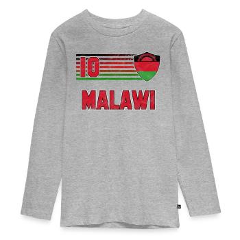 Malawi - Teenager Premium Organic Long Sleeve Shirt - heather grey - Front