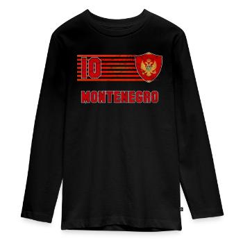 Monténégro - T-shirt manches longues Premium Ado - noir - Devant - AI Model Kid Female (0cm)