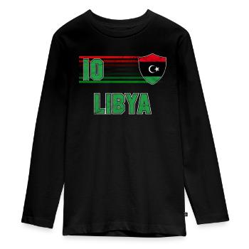 Libyen - Teenager Premium Bio Langarmshirt - Schwarz - Vorne - AI Model Kid Female (0cm)