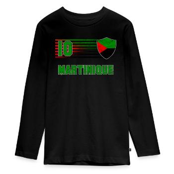 Martinique - Teenager Premium Organic Long Sleeve Shirt - black - Front - AI Model Kid Female (0cm)