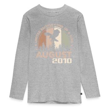 Incomparable depuis août 2010, 14e Anniversaire - T-shirt manches longues Premium Ado - gris chiné - Devant