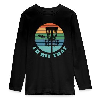 Lustiges Discgolf Discgolfer Geschenk - Teenager Premium Bio Langarmshirt - Schwarz - Vorne - AI Model Kid Female (0cm)