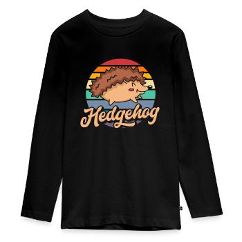Igel Igel Igel - Teenager Premium Bio Langarmshirt - Schwarz - Vorne - AI Model Kid Female (0cm)