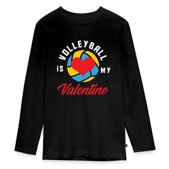 Cadeau de volley-ball amusant - T-shirt manches longues Premium Ado - noir - Devant - AI Model Kid Female (0cm)