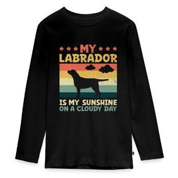 Mein Labrador ist mein Sonnenschein auf einem bewölkten Tag Labrador-Hund - Teenager Premium Bio Langarmshirt - Schwarz - Vorne - AI Model Kid Female (0cm)