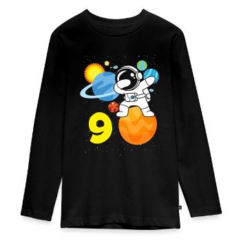 9. Geburtstag Jungen 9 Jahre Astronaut Geburtstag - Teenager Premium Bio Langarmshirt - Schwarz - Vorne - AI Model Kid Female (0cm)