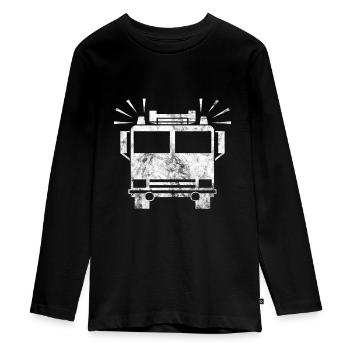 Feuerwehr - Teenager Premium Bio Langarmshirt - Schwarz - Vorne - AI Model Kid Female (0cm)