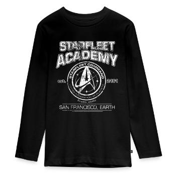 Star Trek Discovery Starfleet Collège - T-shirt manches longues Premium Ado - noir - Devant - AI Model Kid Female (0cm)