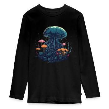 Méduses, Coraux, Mer, Océan, Vie marine, Animaux - T-shirt manches longues Premium Ado - noir - Devant - AI Model Kid Female (0cm)