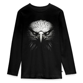 Bald Eagle - Teenager Premium Organic Long Sleeve Shirt - black - Front - AI Model Kid Female (0cm)