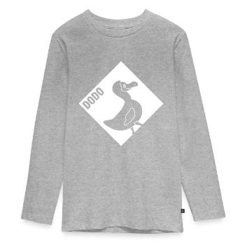 Dodo Oiseau Sort - T-shirt manches longues Premium Ado - gris chiné - Devant