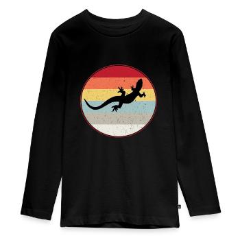 Lézard - T-shirt manches longues Premium Ado - noir - Devant - AI Model Kid Female (0cm)