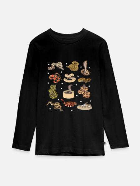 Schlangen - Teenager Premium Bio Langarmshirt - Schwarz