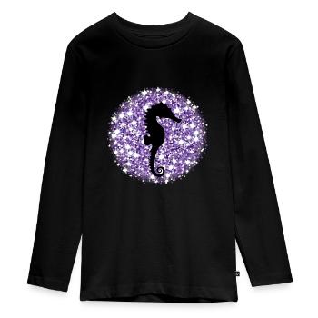 Hippocampe - T-shirt manches longues Premium Ado - noir - Devant - AI Model Kid Female (0cm)