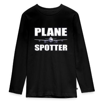 Planespotter - Teenager Premium Bio Langarmshirt - Schwarz - Vorne - AI Model Kid Female (0cm)