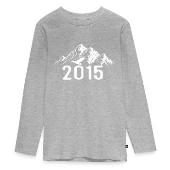 Vintage Geburtstag 2015 - Retro Geschenkidee 2015 - Teenager Premium Bio Langarmshirt - Grau meliert - Vorne