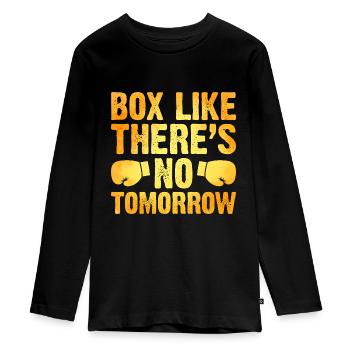 Box Like There’s No Tomorrow Boxer Sports Athlete - T-shirt manches longues Premium Ado - noir - Devant - AI Model Kid Female (0cm)