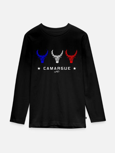 Roter weißer blauer Stier - Teenager Premium Bio Langarmshirt - Schwarz