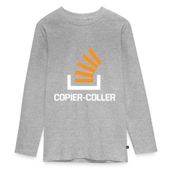 Copier Coller Programmer Software Developer Nerd G - Teenager Premium Bio Langarmshirt - Grau meliert - Vorne