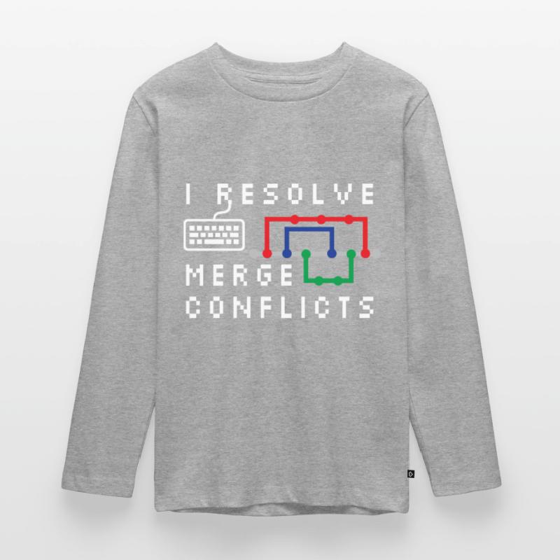 I Resolve Merge Conflicts Coding Programming Devel Teenager Premium Bio Langarmshirt