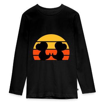 Zwei Dinosaurierbabys vor Halbsonne - Teenager Premium Bio Langarmshirt - Schwarz - Vorne - AI Model Kid Female (0cm)