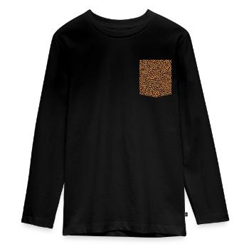 t-shirt pocket t-shirt pocket T-shirt Pockets - Teenager Premium Organic Long Sleeve Shirt - black - Front - AI Model Kid Female (0cm)