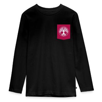 T-shirt printed Pocket Tree of Life - Teenager Premium Organic Long Sleeve Shirt - black - Front - AI Model Kid Female (0cm)