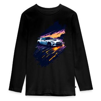 Sportwagen - Teenager Premium Bio Langarmshirt - Schwarz - Vorne - AI Model Kid Female (0cm)