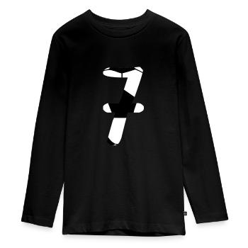 Fußball 7 Jahre alt Jungen 7. Geburtstag Spieler - Teenager Premium Bio Langarmshirt - Schwarz - Vorne - AI Model Kid Female (0cm)